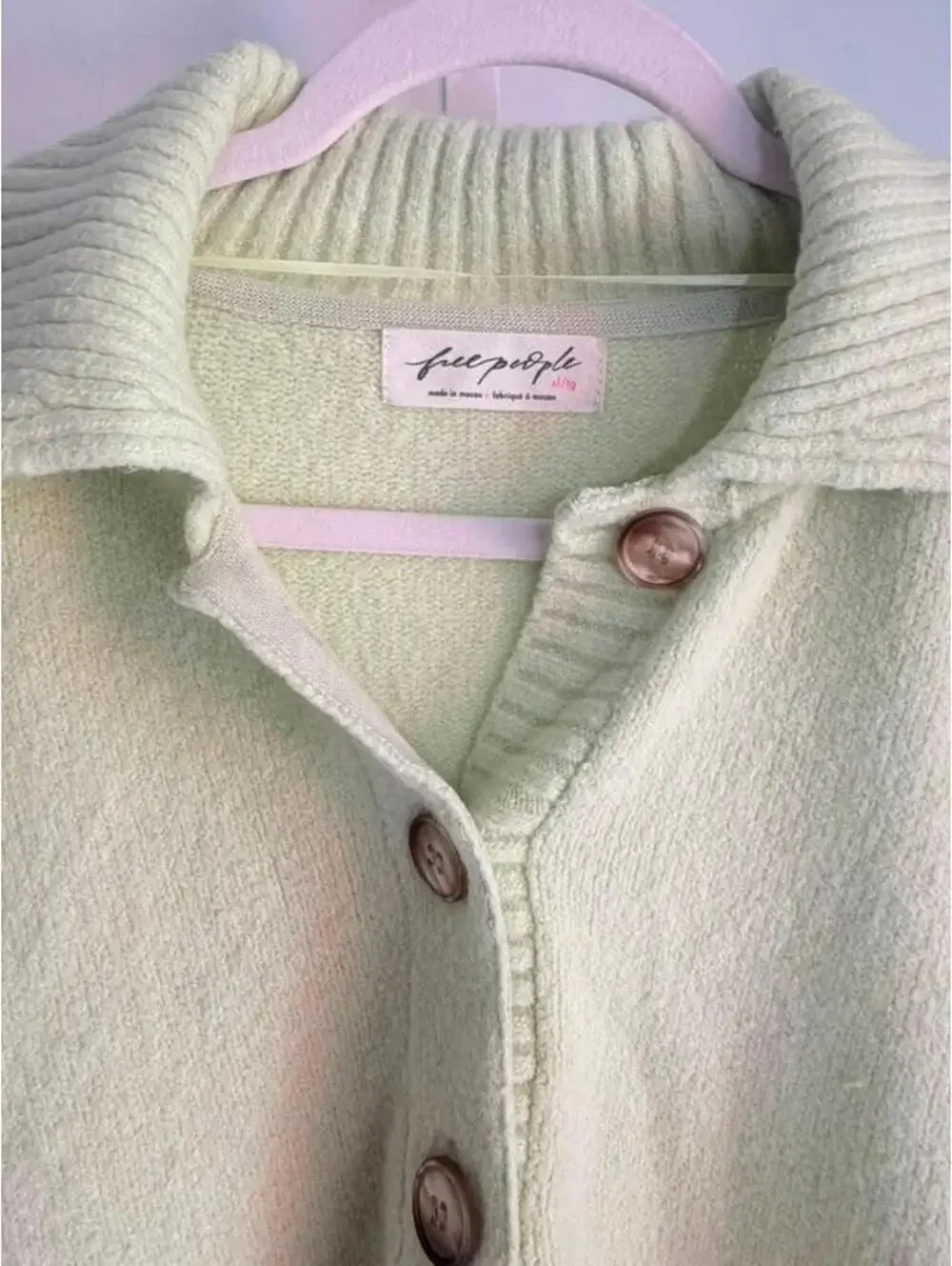 NWT Free People Matcha Melange Lime Green Knit Sweater Size XL